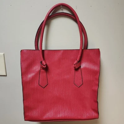 Bolso de Mano Elizabeth Arden Rojo Guijarro Imitación Cuero PVC Texturizado Cartera Foto 1 de 4