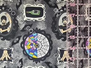 Custom Cotton Woven Fabric TV Wednesday Addams Family By The 1/4 Yard 9x56 - Picture 1 of 2