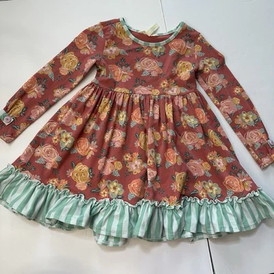 Vestido Matilda Jane Wonderment Rosie Posie Floral Giro Manga Larga Niñas Talla 4 Foto 1 de 4