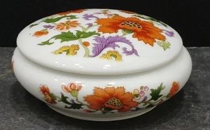 Vintage Rochard Limoges France Round Floral Porcelain Trinket Box - Imagen 1 de 8