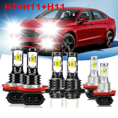 For Ford Fusion 2011 2012 2013 2014 2015 2016 LED Headlights+Fog Light Bulbs Kit - Изображение 1 из 4