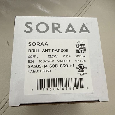 SORAA Brilliant PAR30S LED Light 3000K 1280Lm SP30S-18-25D-830-03 NEW + WARRANTY - Image 1 of 4