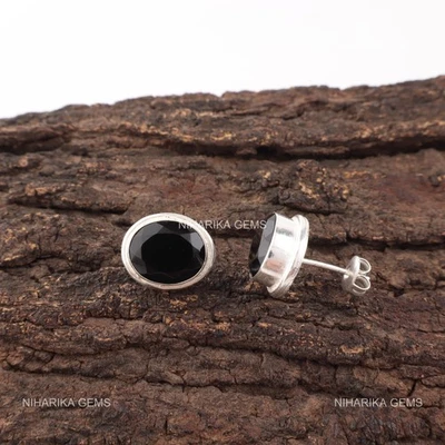 925 Argento Ovale Nero Pietra Onice Fidanzamento Pendenti Radice Chakra Nuovo - Immagine 1 di 4