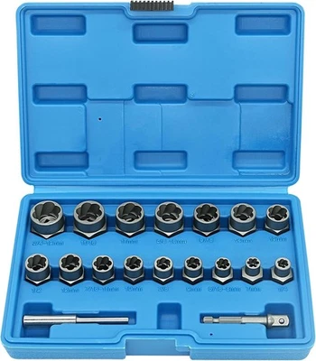 18PCS IMPACT BOLT & NUT REMOVER 18-Piece Screw Puller Kit, Multi-Spline Hex Head - Image 1 of 4