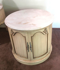 Vintage Marble Top Barrel Table
