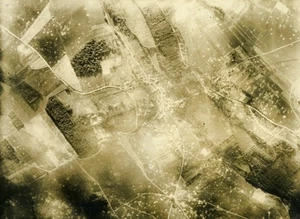 Frankreich WWI Monthiers Bataille de Chateau Thierry Schlacht altes Luftbild 1918 - Bild 1 von 3