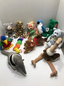 Ty Beanie Babies Lot & Teenie Beanie 12 Total Peace Bear Toy - Picture 1 of 10