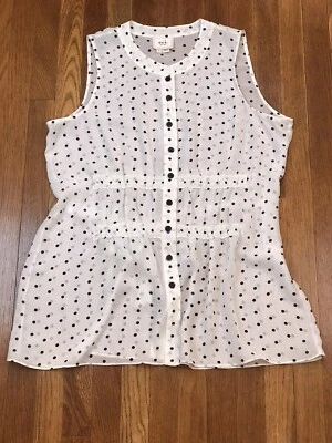 Camiseta sin mangas/túnica para mujer, eci, lunares blancos y negros, transparente, grande Foto 1 de 4