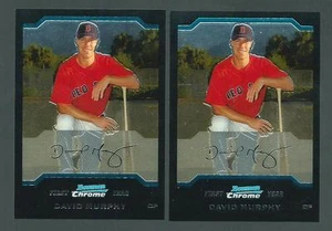 2004 BOWMAN CHROME DAVID MURPHY 2 CARD ROOKIE LOT REAL BEAUTYS MVP? GRADE READY - Picture 1 of 1