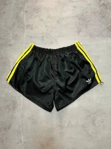 MINT ADIDAS MADE IN WEST GERMANY SHORTS BLACK VINTAGE RETRO NYLON SIZE D7 LARGE - Picture 1 of 13