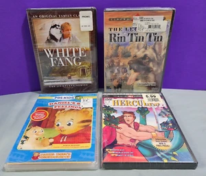 NEW SEALED Lot of 4 Family Kids DVDs Rin Tin Tin Daniel Tiger Hercule White Fang - Picture 1 of 10