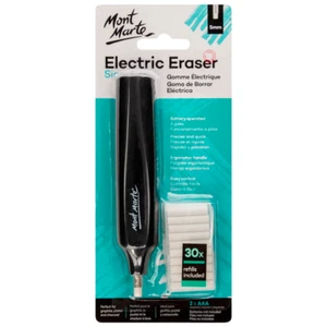 Mont Marte Electric Eraser with 30pc Erasers Arts Craft Drawing Acc. - Foto 1 di 8