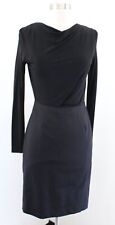MM Lafleur Womens Black Contrast Draped Neck Sheath Dress Size 0 *FLAW