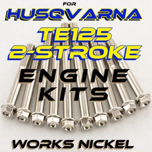Works Nickel ENGINE Bolt Kit for Husqvarna TE125 | Nickel Plated w/Titanium look - Picture 1 of 12