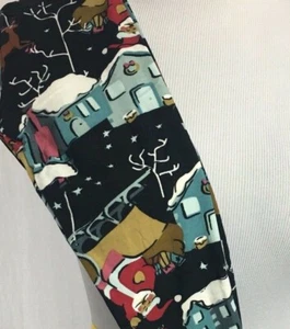 NWT LuLaRoe Kids' S/M Christmas Holiday SANTA Xmas Eve BLACK Leggings *UNISEX* - Picture 1 of 2