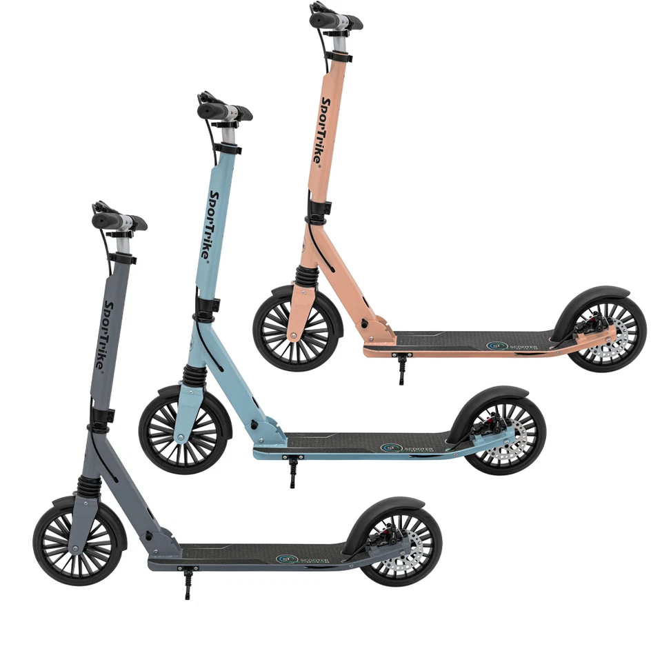 SPORTRIKE Kinderroller Tretroller Cityroller Geschenk Verstellbar Scooter Klappbar Fußbrem