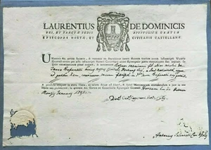 9769-CERTIFICATO VESCOVILE CIVITA CASTELLANA, LORENZO DE DOMINICIS, MATRIM.,1795 - Picture 1 of 1