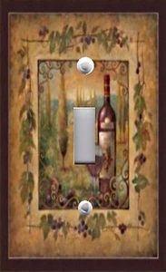 Light Switch Plate & Outlet Covers TUSCAN RED WINE COUNTRY BROWN & GOLD TONES - Picture 1 of 29