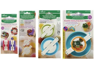 Clover Pom Pom Maker - Extra Small - Small - Large - Extra Large - Sets of 2/3/4 - Picture 1 of 14
