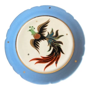 PATE DE LIMOGES COULEUVRE FRANCE PLATE WITH PHOENIX BIRD - Picture 1 of 8