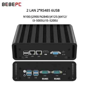 Fanless Industrial Mini PC Intel N100 i5 5200U Dual LAN 2xCOM RS485 6USB 4G SIM - Picture 1 of 24