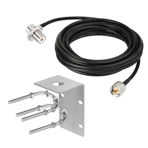 PL259 to SO239 Cable 5m+ Stainless Steel Antenna Mount Bracket & U Bolts For Ham - Picture 1 of 6