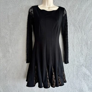 Designer Catherine Malandrino Dress 4 Black Romantic Whimsigoth Witchy Date - Picture 1 of 17