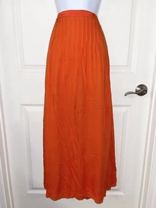👗 Ann Taylor LOFT Pleated Ribbon Skirt Orange 🍊 6 - Picture 1 of 10