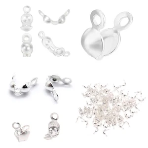 Calotte schiacciate argento sterling 925 calotte a filo per nodi tappi argento12 - Foto 1 di 6