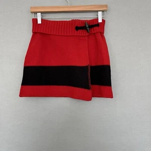 Ralph Lauren Skirt Girls Size XL 16 Red Black Lambswool Knit Toggle Blue Label - Picture 1 of 16