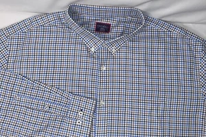 Camisa con botones UNTUCKit para hombre azul caqui a cuadros 3XL sin arrugas - Imagen 1 de 5