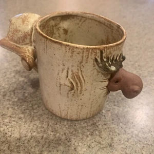 Vintage Moose 3D Figure Stoneware Coffee Mug Pre-Owned Excellent Condition  - Picture 1 of 6