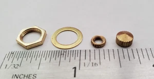 Standard Quartz Clock Fittings - Fixed nut and metal washer, two screw caps. - Picture 1 of 1