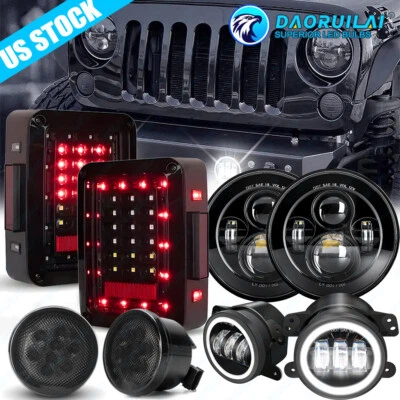 Combo de faros LED antiniebla traseros para Jeep Wrangler JK JKU 2007-2018 Foto 1 de 4