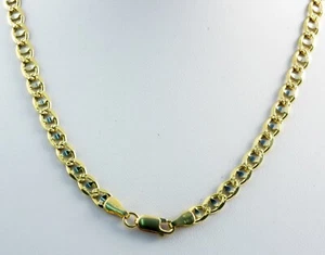 4.00mm 24" 15.60gm 14k Gold Solid Two Tone Men's Concave Mariner Chain Necklace - Picture 1 of 4