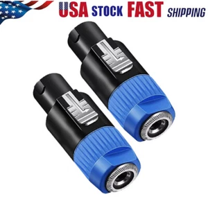 2x For Speakon to 1/4" Connectors Pro Speak-On Male to 1/4 Female Plug Adapter - Picture 1 of 15