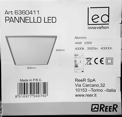n.10 pannelli led 60x60 REER, Luce naturale - Immagine 1 di 3