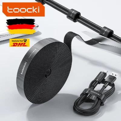 Toocki 5m Klettband Kabel-Organizer Drahtwickler USB-Kabelmanagement Schneidbar - Bild 1 von 4
