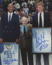 UCLA Basketball John Wooden, Kareem Abdul-Jabbar & Bill Walton Autographed 8x10