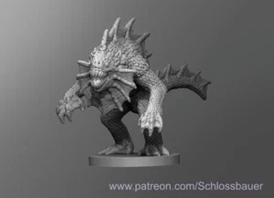 Merman Fish Monster Manual 28mm Scale DND D&D Tabletop Miniature SB - Picture 1 of 1