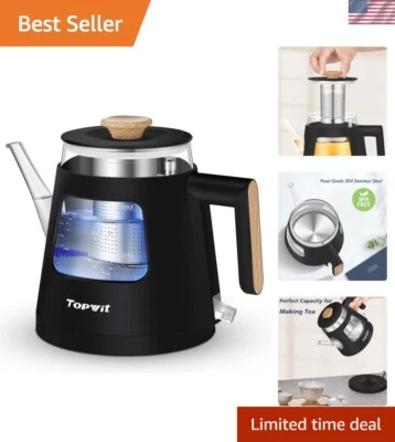 Double Wall Electric Tea Kettle 1L with Stainless Steel Infuser - Auto Shut Off - Image 1 of 4