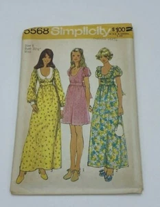Simplicity Kleid Muster # 5568, Größe 8 Miss, Brustumfang 31,5" - Schnitt - Bild 1 von 1