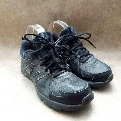 Tênis New Balance feminino WX857AB2 tamanho 9 M couro preto com cadarço treinamento corrida - Imagem 1 de 4