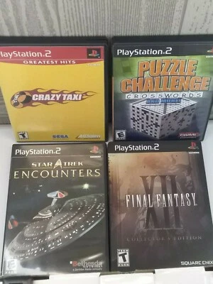 PS2 LOT OF (4) CRAZY TAXI,STAR TREK ENCOUNTERS,CROSSWORD PUZZLE, FINAL FANTASY12 - Image 1 of 4