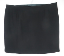 ANNEX CASUAL CORNER Women Slippery Polyester Pencil Skirt Solid Black Plus 24W