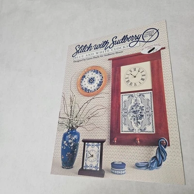 Stitch with Sudberry No. 70 Blue and White Clocks Laura Doyle Cross Stitch - Image 1 of 2