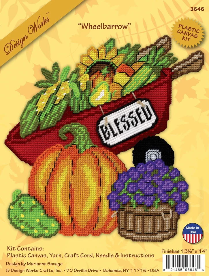 Design Works Plastic Canvas Wall Decor Kit-Wheel Barrow - Image 1 of 1