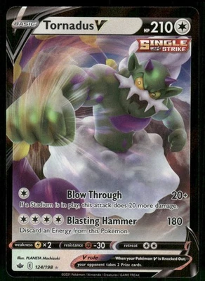 Tornadus V 124/198 Ultra Rare Holo NM Pokemon SWSH06: Chilling Reign - Image 1 of 2