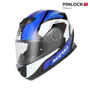 CASCO MOTO MODULARE ACERBIS SEREL 2206 BLU BIANCO OMOLOGAZIONE ECE 22.06 - Imagen 1 de 8