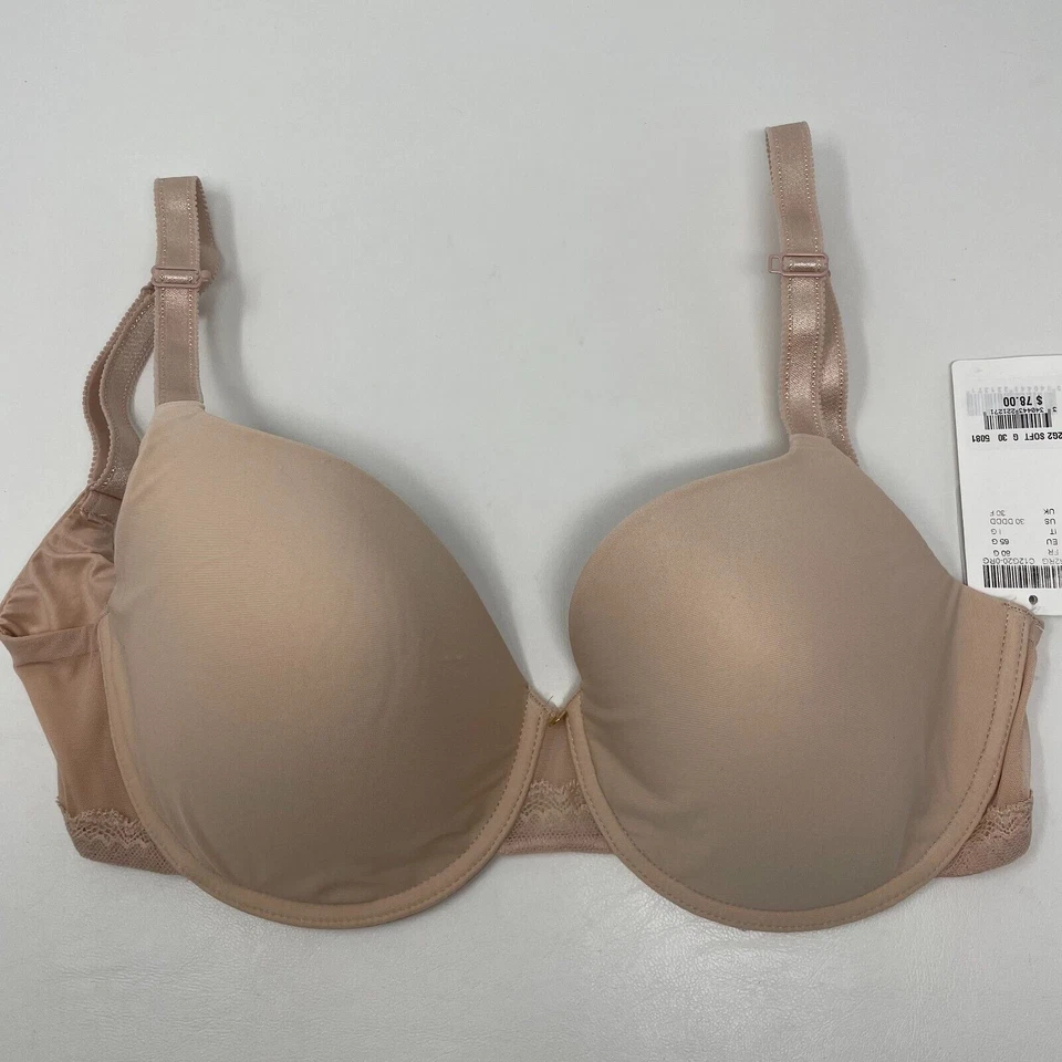 Chantelle Lace Comfort Flex Sweetheart T-Shirt Bra Womens 30G Beige Tan - Image 1 of 4